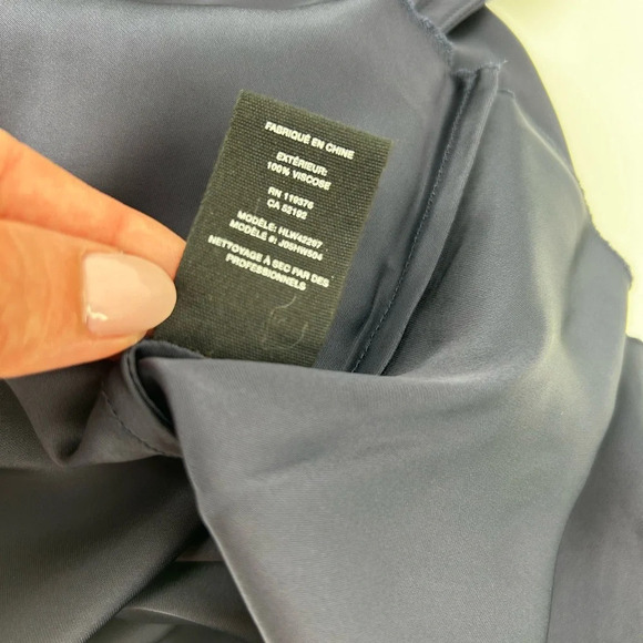 NWT Helmut Lang Navy Satin Sleeveless Asymmetrical  Harness Shoulder Top Size S - Picture 13 of 16